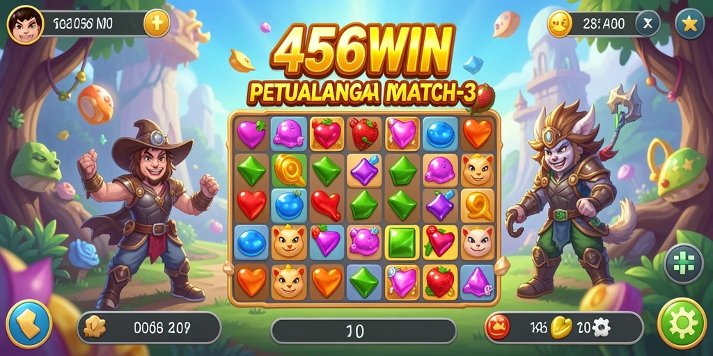 Gameplay seru dan menantang dalam 456WIN Match-3.