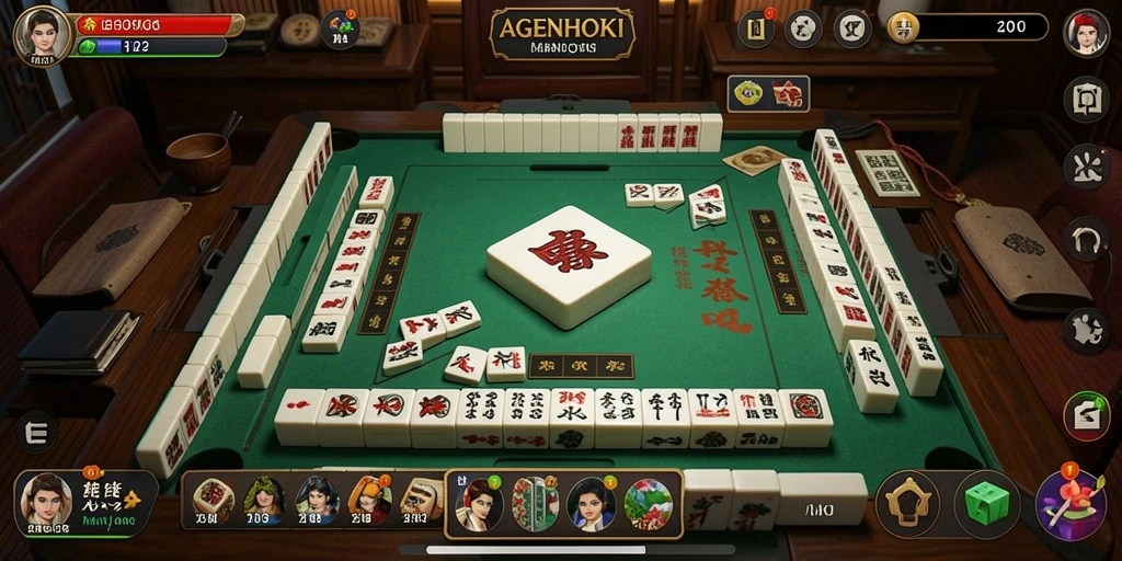 Tampilan gameplay Mahjong yang menegangkan di AGENHOKI.