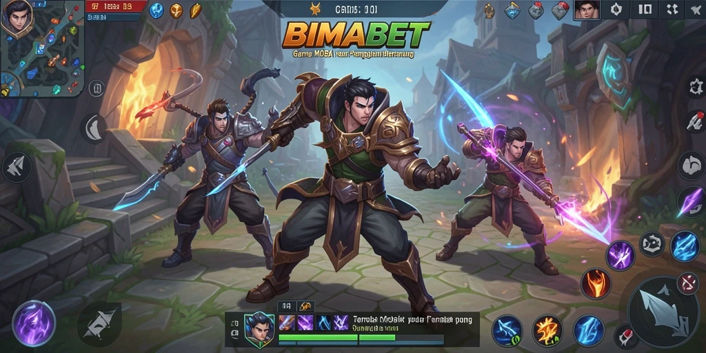 Tampilan gameplay menarik dari game MOBA BIMABET.