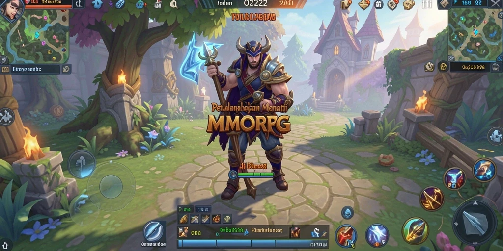Screenshot utama OH222 menampilkan pertempuran dinamis dalam dunia MMORPG yang menakjubkan.