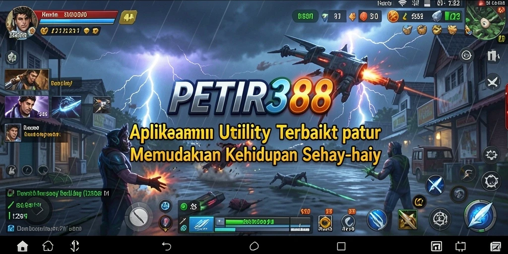 Tampilan antarmuka utama PETIR388 dengan fitur-fitur utamanya.