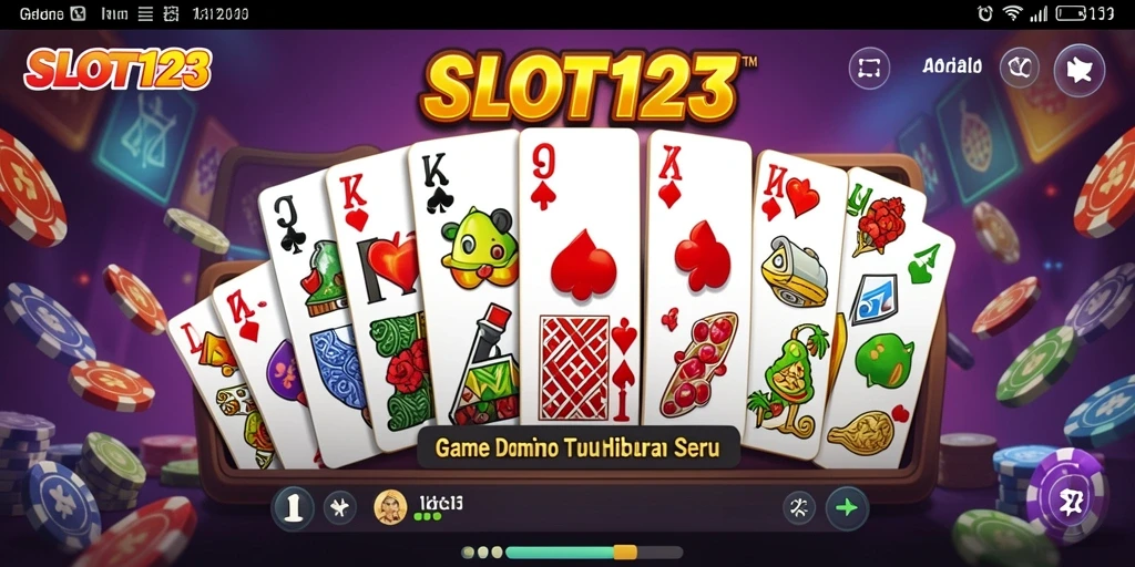 Screenshot menunjukkan gameplay seru dari SLOT123 dengan domino.